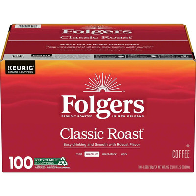 Folgers Keurig Classic Roast Médium Cápsulas K-cup 100 Cups | Envío gratis