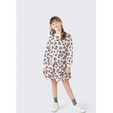 Vestido Manga Longa Estampado Em Algodão Hering Kids