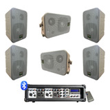 Combo 6 Parlantes Musica Funcional + Consola Potencia 4ch Bt