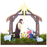 K Juego De Cuna Navideña Para Exteriores Q Holy Night