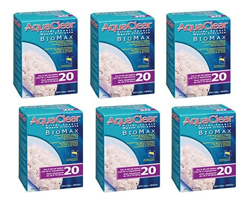 Aquaclear 20-gallon Biomax (paquete De 6)