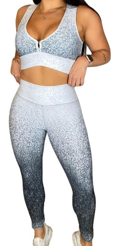 Conjunto Degrade Fitness Legging + Top