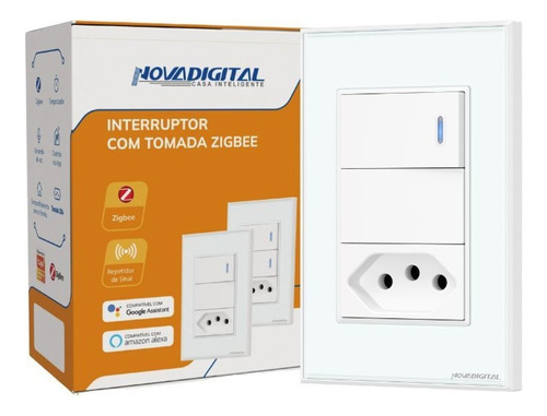 Interruptor Inteligente Zigbee 1 Botão Físico Tomada Novadig