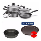 Set Tramontina 3 Ollas + Sarten 24+ Pizzera 35 + Fuente 26