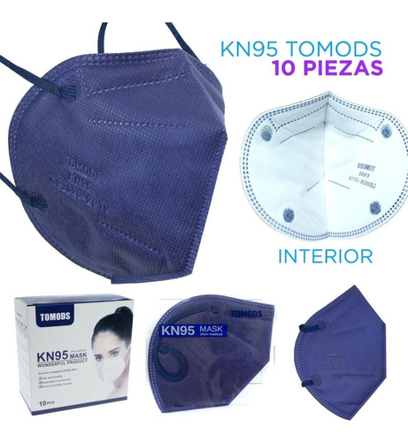 Cubrebocas Kn95 Tomods Mascarillas Certificados Caja 50 Pzs