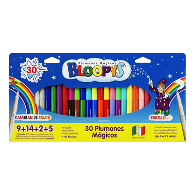 Plumones Bloopys Mágicos 30 Marcadores Cambio De Color Y Borrado | Meses sin interés