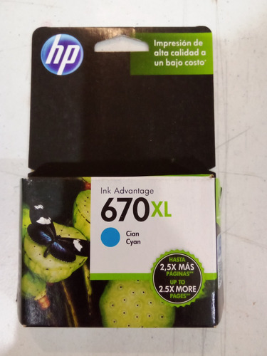 Cartucho Hp 670xl Cyan Cz118al