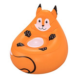 Sillón Infantil Inflable Silla Puff Plástico Pvc Animalitos Color Naranja