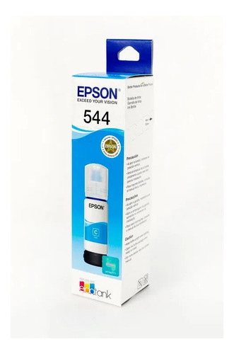 Botella De Tinta Epson T544 Cian