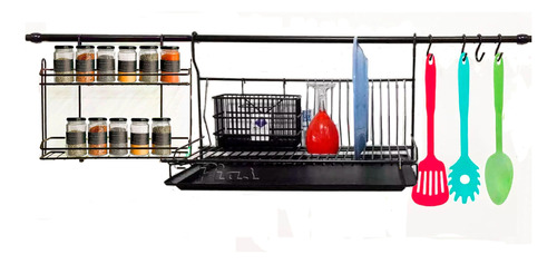 Secaplatos Organizador Cocina Colgante Largo 120 Cm! Negro