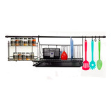 Secaplatos Organizador Cocina Colgante Largo 120 Cm! Negro