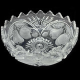 Antiga Fruteira Centro De Mesa Cristal Francês Satiné Deco