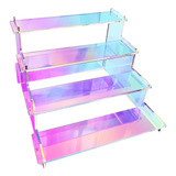 Acrílico Display Riser Modern Ladder Tier Para Perfume