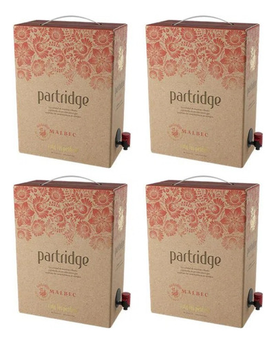 Vino Las Perdices Bag In Box Partridge Malbec 4x3 Litros