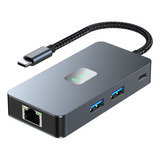 Hub Usb C 6 En 1 Hub Usb 3.2 C Gigabit+usb 3.2 (10 Gbps) +4k