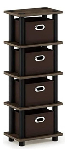 Turn-n-tube 4-bins System Rack, Columbia Walnut/black/d...