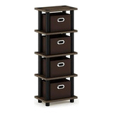 Turn-n-tube 4-bins System Rack, Columbia Walnut/black/d...