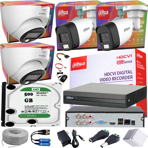 Kit Dahua Cctv 1080p  Dvr 4 Ch + 4 Cámaras Full Color