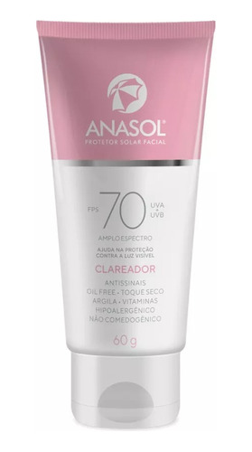 Protetor Solar Facial Anasol Fps 70 Clareador Antissinais