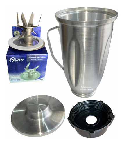 Vaso De Aluminio Licuadora Oster Aspa 6 Cuchillas Uso Rudo