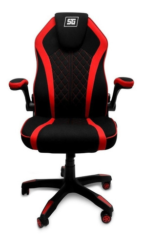 Silla De Escritorio Vorago Cgc-300 Gamer Ergonómica  Negra Y Roja Con Tapizado De Tela