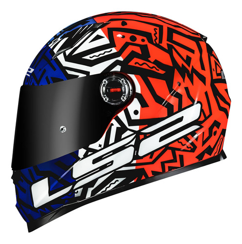 Capacete Ls2 Ff358 Draze Preto/branco/vermelho