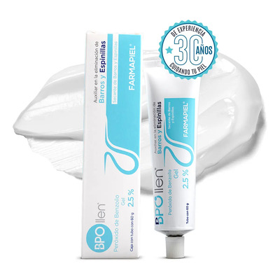 Gel Peroxido de Benzoilo 2.5% BPOllen 60g Elimina Acné y Puntos Negros Tratamiento Anti Acne Piel Sensible Seca Barros y Espinillas Skincare Farmapiel | MercadoLibre