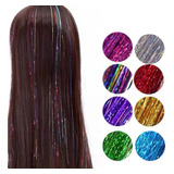 Tinsel Hair Extensiones Oropel Holográfico Cabello Brillante