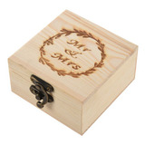 Caja Rústica Para Anillos De Boda Mr Mrs, De Madera, Con For