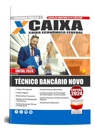 Apostila Caixa 2024 Técnico Bancário Novo Pós Edital Ed. Dec