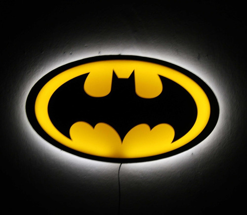 Cartel Luminoso Led Logo Batman Dc Comic Deco Bar