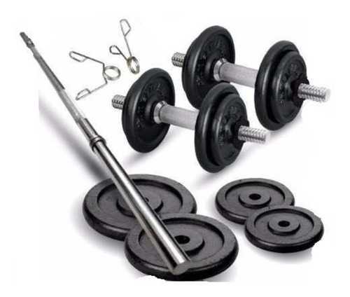 Kit 2: Barra 1.70+2 Mancuernas+40kg En Disco A Eleccion Pesa