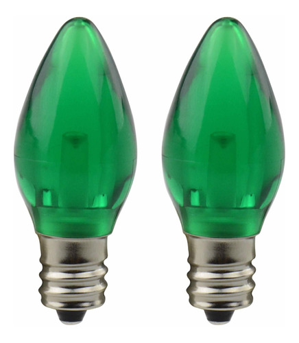 Candex Led C7 Green Holiday Bulb E12 Candelabra, 1 W (equiva