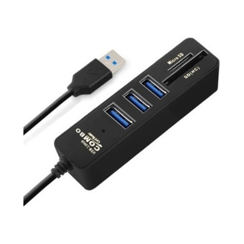 Hub 6 Puertos Multi Usb 2.0 Adaptador Con Lector Tarjeta Sd