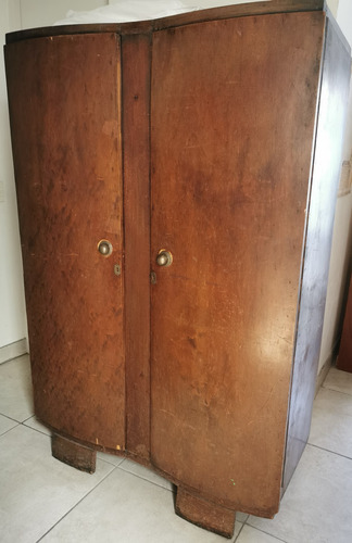 Mueble Madera Ropero Antigüedad 2 Puertas Curvas 