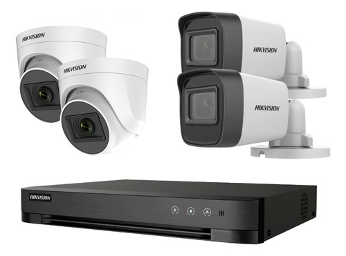 Kit De Camaras De Seguridad +dvr 4ch Hikvision 1tb Bala Domo