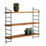 Mygift 3tier Industrial Moderna Metal Y Madera Encendida Aju