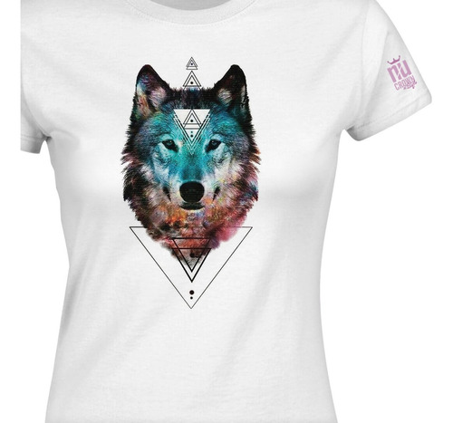 Camisetas Estampadas Dama Lobo Triangulo Arte Inp Idk