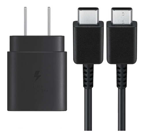 Cargador Fast Charge Samsung Cubo + Cable Tipo C 25w A52 A72