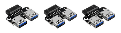 Conversor De Adaptador Usb 3.0 Duplo De 3 X 20 Pinos Para De