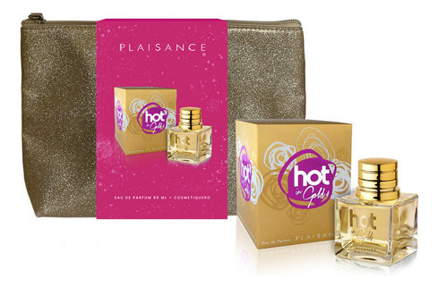 Set Perfume Hot In Gold Edp 80 Ml + Cosmetiquero Plaisance