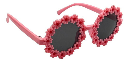 Óculos De Sol Infantil Flor Redondo Moda Blogueirinha Rosa