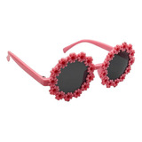Óculos De Sol Infantil Flor Redondo Moda Blogueirinha Rosa
