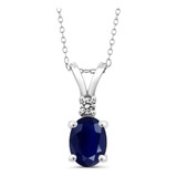 Gem Stone King Collar Con Colgante De Diamantes Azules Y Bla