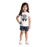 Camiseta + Saia Infantil Básica Feminina - Estampadas Barato