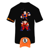 Camiseta Manga Corta Dragon Ball Z Goku Evol Obsequio Gorra