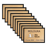 Kit 10 Molduras A3 Med. 30x42 Vidro Moldura Laqueada