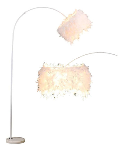 Lámpara De Piso Cuello De Cisne Modelo Arc Color De La Pantalla Blanco