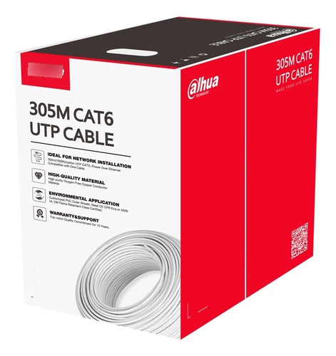 Bobina De Cable Utp 100% Cobre Cat 6/ Blanco/interior 305m