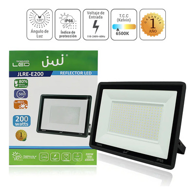 Reflector LED JWJ JLRE-E200 200W con luz colorluz blanca fria | Meses sin interés